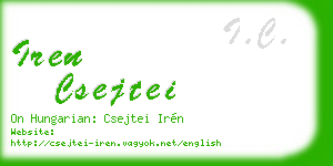 iren csejtei business card